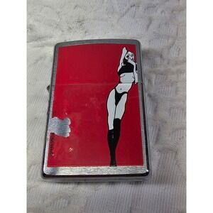 Zippo Pin-Up Girl Lighter Unisex OS Red Good 2000 Special Edition XVI USA